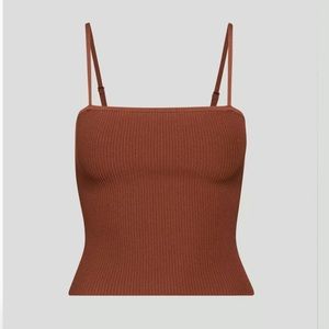 Babaton Sculpt Knit Cami Tank in Rich Copper NWT